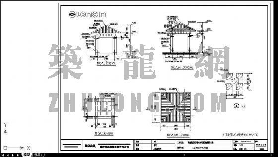 木结构亭施工图资料下载-观水亭施工图