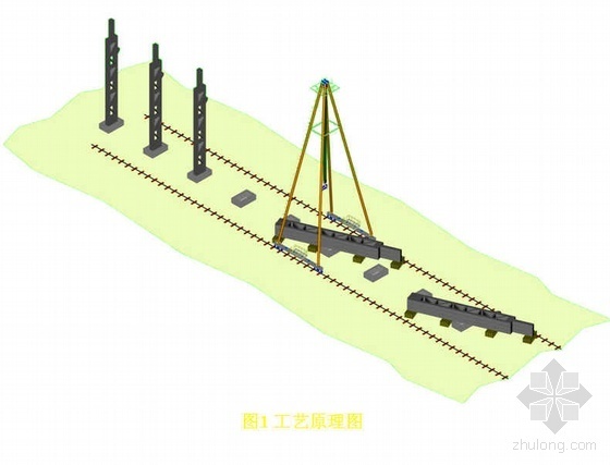 钢排架吊装结构资料下载-行走式“四木搭”吊装施工工艺（框排架结构）