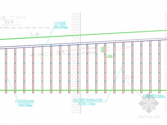 衡重式挡墙安全专项方案资料下载-20米高边坡板肋式锚杆挡墙支护施工图