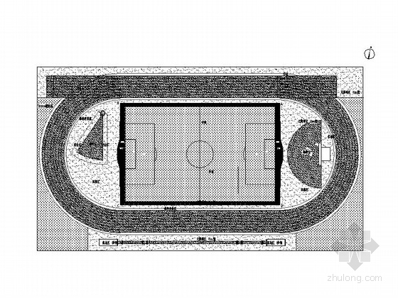 200米跑道标准cad资料下载-校园300米跑道施工图