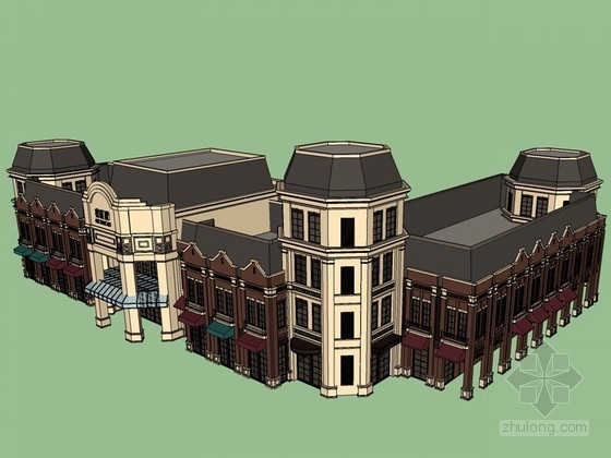 欧式建筑素材cad资料下载-欧式建筑SketchUp模型下载