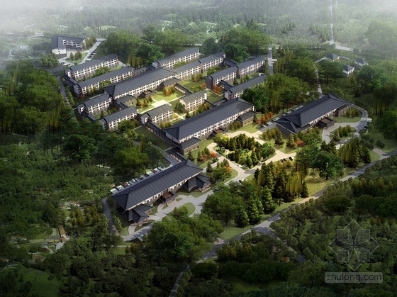 新中式医疗建筑立面风格资料下载-[黑龙江]新中式风格养生院规划设计方案文本（知名设计院）