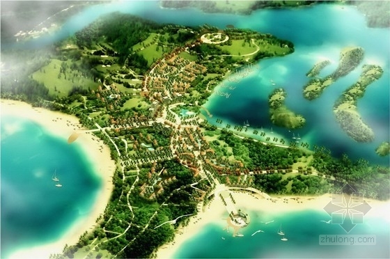 [三亚]滨水旅游景区概念性总体规划方案-滨海半岛效果图 