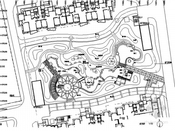 [苏州]高层住宅花园景观环境设计施工图-A区平面图