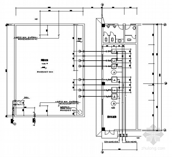 消防给水水泵房平面布置图资料下载-某厂房水泵房布置平面图