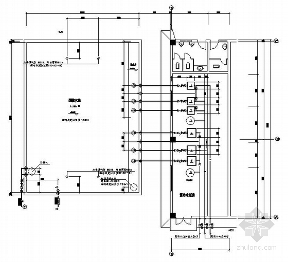 消防水池消防泵房平面图资料下载-某厂房水泵房布置平面图