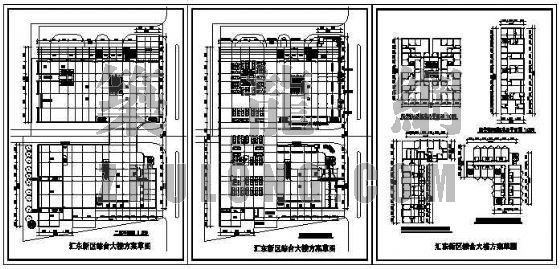 方案草图平面资料下载-汇东新区综合大楼方案草图