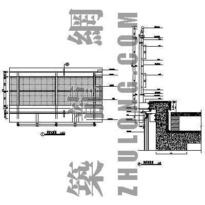护栏钢丝网构造图资料下载-钢丝网式栏杆立面及大样图