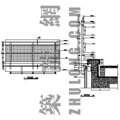 砖墙挂钢丝网资料下载-钢丝网式栏杆立面及大样图