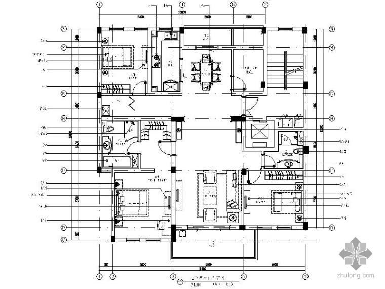北欧样板房施工图资料下载-某四居室样板房装修施工图