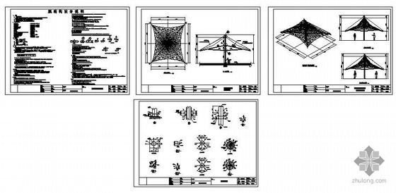 某花园钢结构资料下载-云南某钢城花园售楼中心膜结构施工图