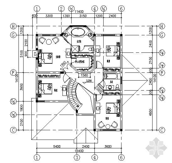 某小型二层别墅建筑方案图05-3