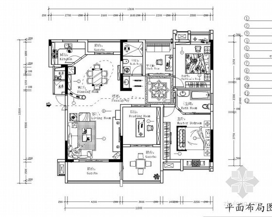 海景公寓室内装修方案资料下载-现代四居室内装修方案