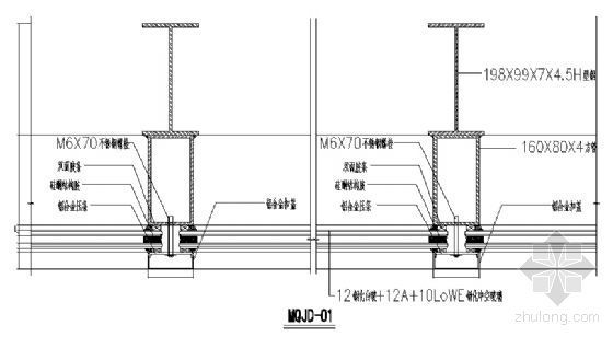 钢结构屋脊节点图资料下载-钢结构与幕墙节点图