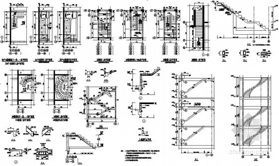 住宅楼梯设计课件资料下载-某剪力墙住宅楼梯详图