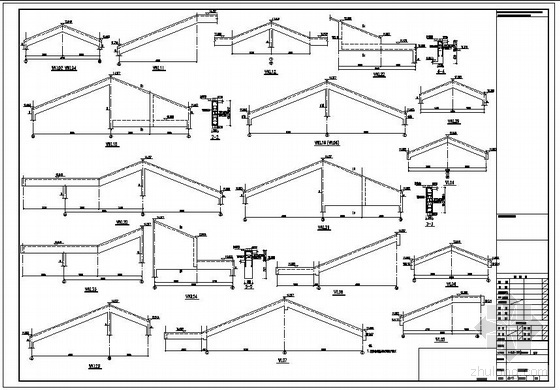 单坡屋顶结构大样资料下载-某坡屋顶住宅屋梁大样节点构造详图