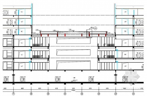 [天津]框剪结构高层商业楼工程高大支模专项施工方案(91页 附图丰富)-立面图 