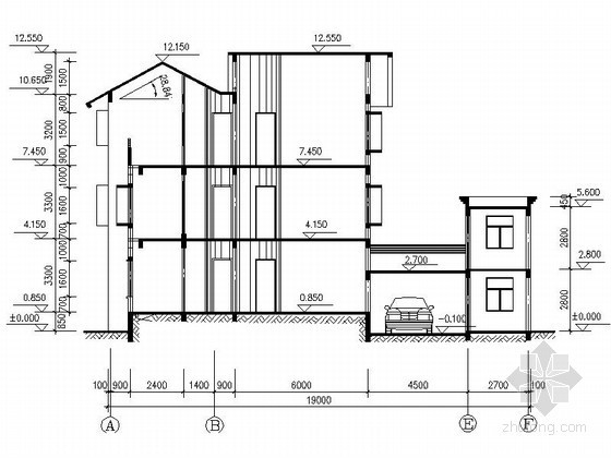 某三层现代中式别墅建筑施工图- 
