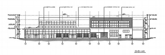 [南京]两层知名汽车4s店建筑设计方案图（含CAD及建筑模型）-两层知名汽车4s店建筑立面图