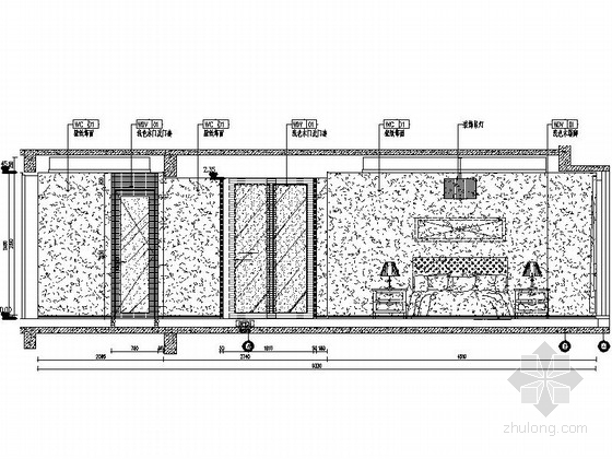 [山东]现代风格小户型样板间装修施工图-卧室立面图 