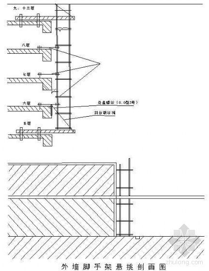 低层建筑脚手架施工资料下载-某高层建筑外脚手架施工方案（悬挑式外墙脚手架、落地式脚手架）