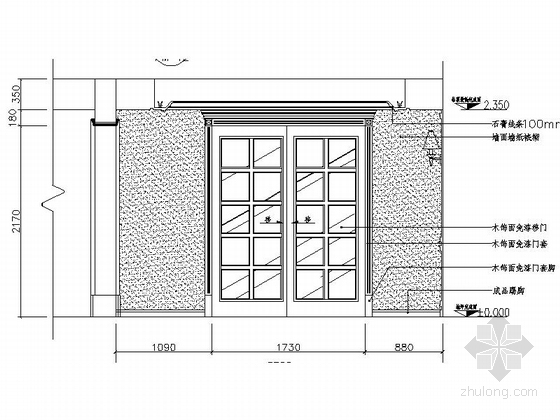 [南京]欧式小两居样板房室内设计CAD施工图-[南京]欧式小两居样板房室内设计立面图