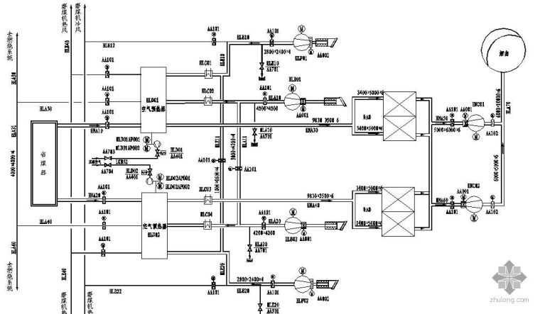 锅炉风烟管道布置图资料下载-锅炉风烟系统图