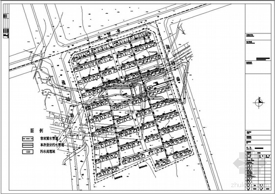 房建污水管网图纸资料下载-污水管网总平面图
