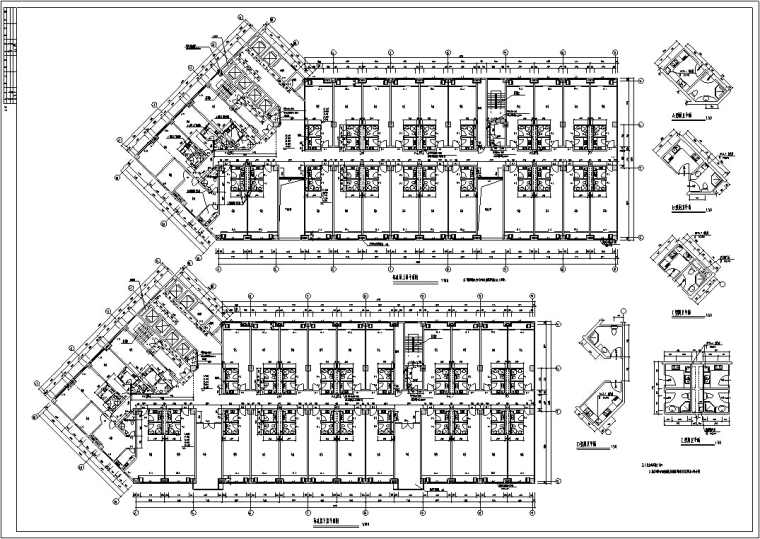 建筑组合平面cad资料下载-3套商住综合楼建筑设计施工图CAD
