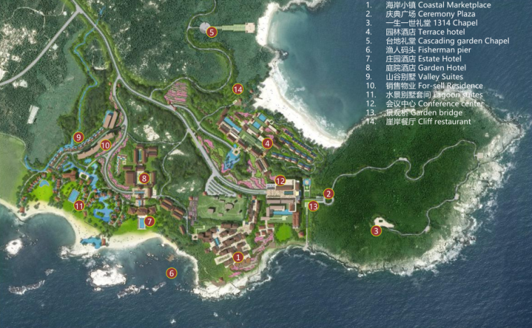[海南]鲁能文昌海石滩旅游小镇规划（爱情主题）B-1 总平面