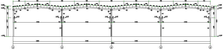 成都钢铁物流仓储门式刚架多跨钢结构施工图（CAD，14张）_5