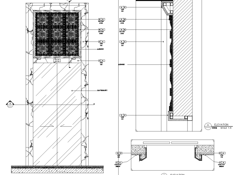 安置房项目装饰工程施工图预算（含全套图纸、计算书）-电梯大样图