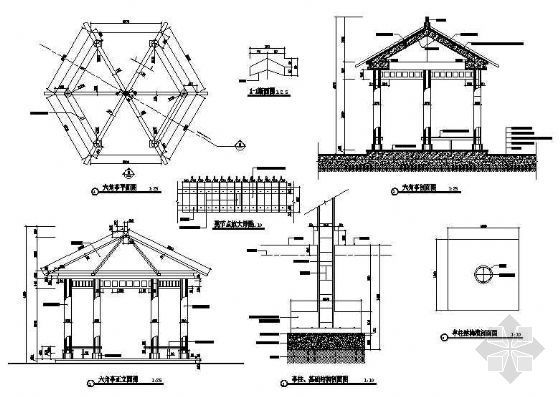 某六角景观凉亭详图-4