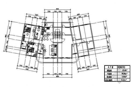 cad三室两厅两卫户型图资料下载-三室两厅一厨两卫115.86平米