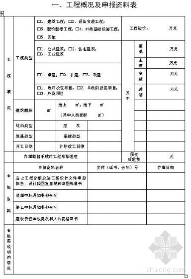 市政表格南通质量监督资料下载-[江苏]建设工程质量监督档案表格