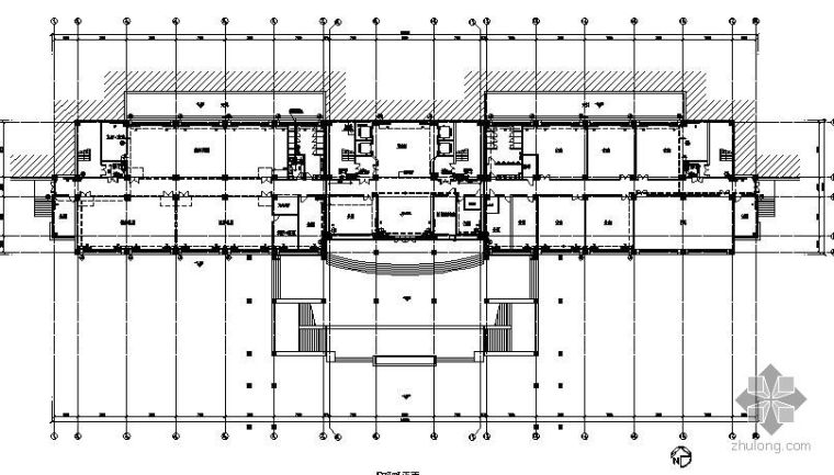 大学计算机资料下载-某大学计算机中心暖通平面系统图