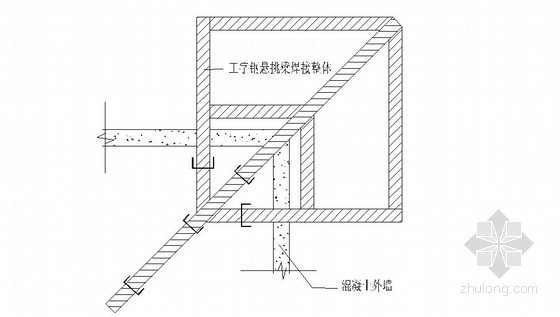 住宅楼工程悬挑脚手架施工技术交底-阳角脚手架加固示意图 