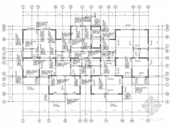 18层施工网格图资料下载-18层框剪住宅结构施工图(筏基)