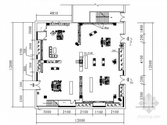 家具展厅cad设计图资料下载-[湖南]某品牌服装展厅设计图（含效果）
