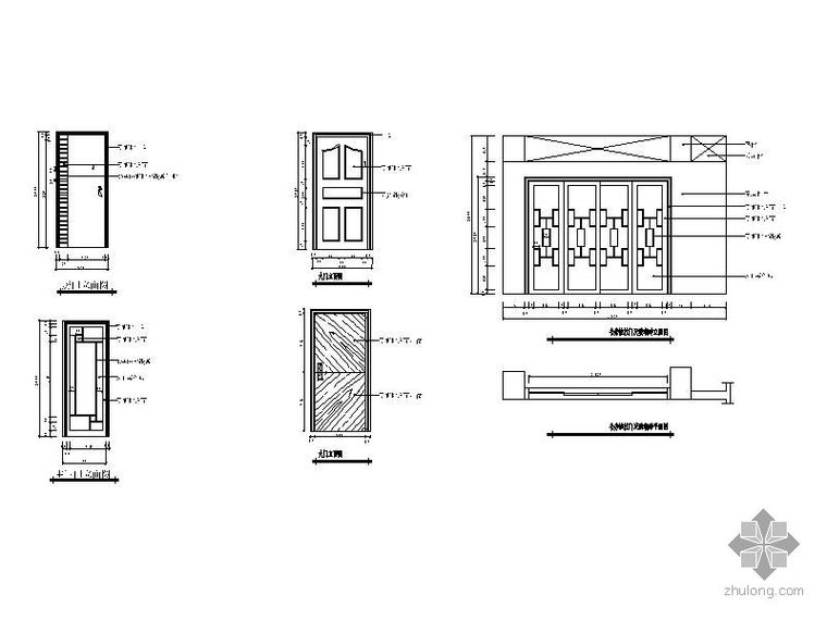 现代居室5款门立面图_2