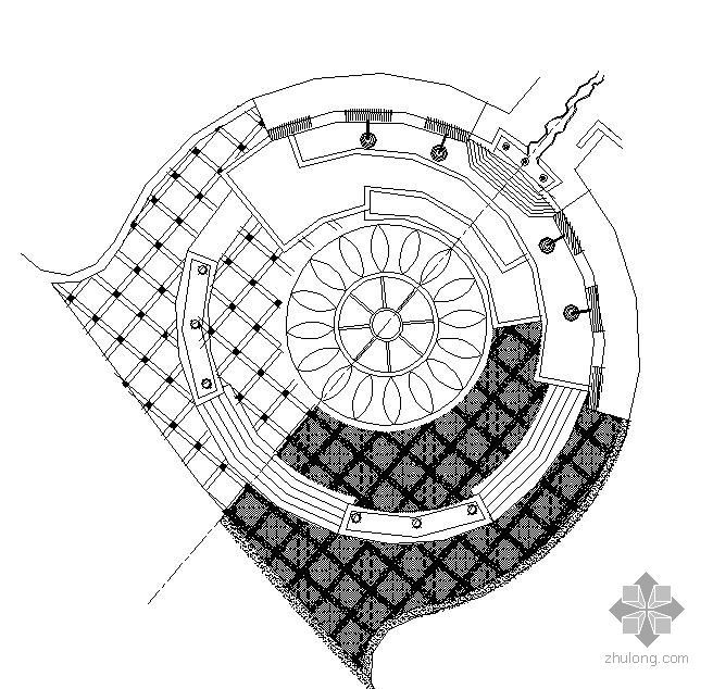 主题雕塑CAD资料下载-某雕塑广场铺装平面图