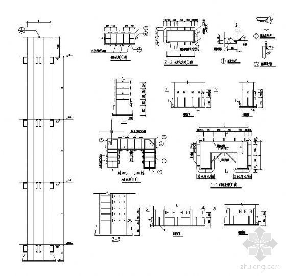 v型柱施工图资料下载-钢管混凝土柱柱表施工图及柱详图