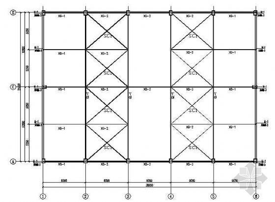 平屋面结构图画法资料下载-某钢结构屋面结构图纸