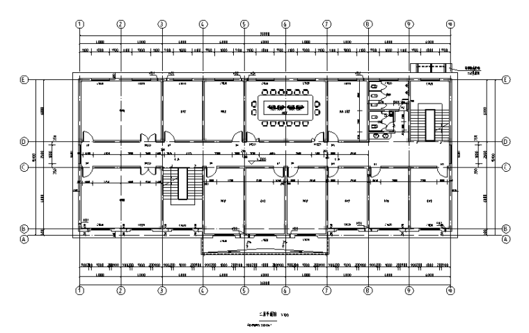 [洛阳]3层框架结构法庭办公楼建筑结构施工图（2016）-法庭办公楼建筑平面图