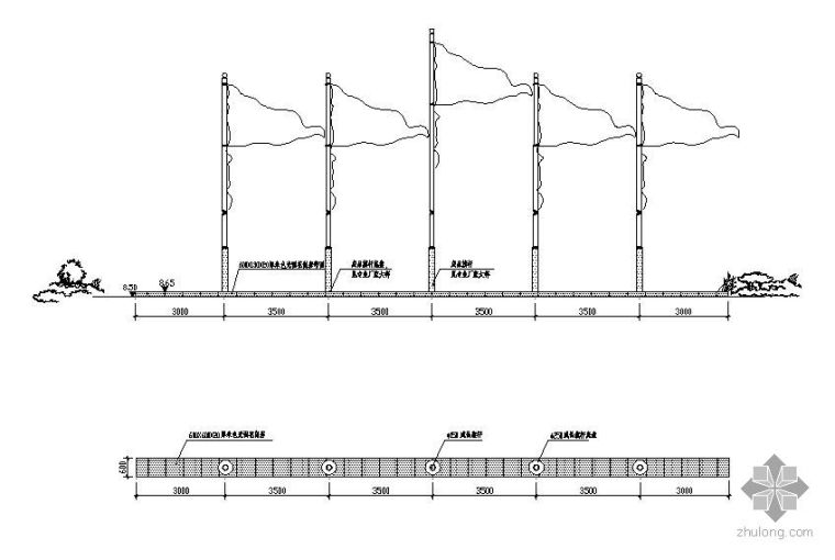 旗杆旗台cad资料下载-旗台节点详图