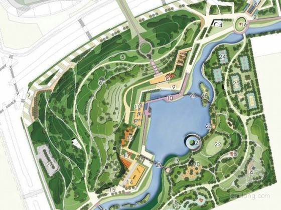 小型公园景观设计CAD资料下载-[哈尔滨]体育公园景观设计