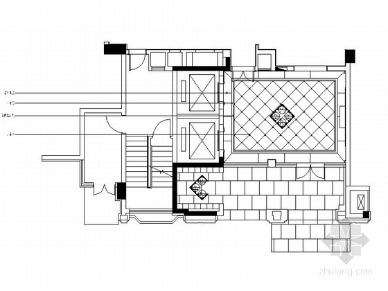 地中海式样板房资料下载-[浙江]酒店式公寓样板房电梯厅装修设计施工图