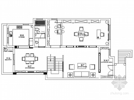 500平平层豪宅平面图资料下载-[常熟]500平精品新古典主义两层联体别墅CAD装修施工图（含效果）