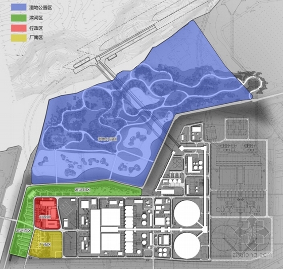 [江苏]生态宜人工业园区景观设计方案文本-景观分区