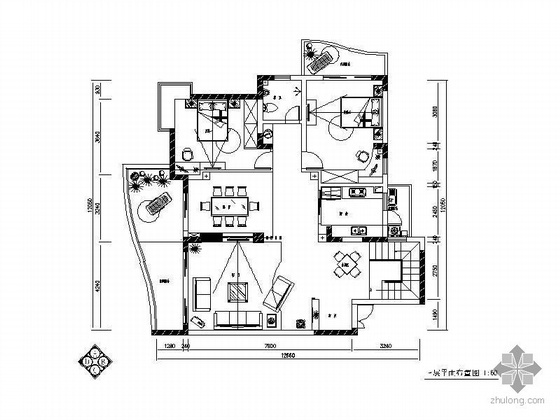 二层平顶别墅资料下载-三层住宅空间装修图